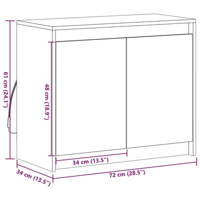 vidaXL LED-Sideboard Sonoma-Eiche 72x34x61 cm Holzwerkstoff