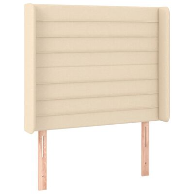 vidaXL Kopfteil mit Ohren Creme 93x16x118/128 cm Stoff