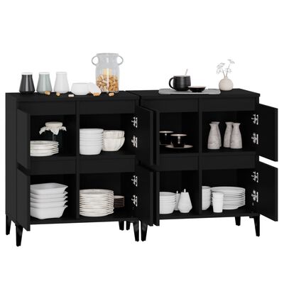 vidaXL Sideboards 2 Stk. Schwarz 60x35x70 cm Holzwerkstoff