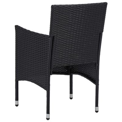 vidaXL 11-tlg. Garten-Essgruppe Poly Rattan Schwarz