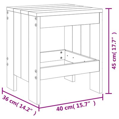 vidaXL Gartenhocker 2 Stk. 40x36x45 cm Massivholz Kiefer