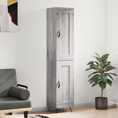 vidaXL Highboard Grau Sonoma 34,5x34x180 cm Holzwerkstoff