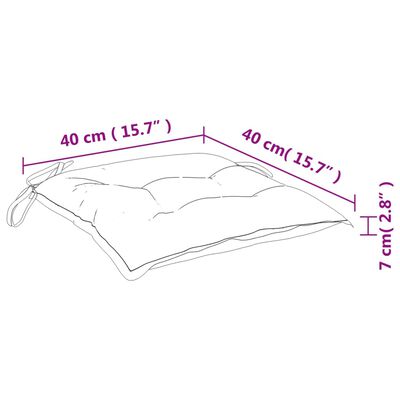 vidaXL Stuhlkissen 6 Stk. Türkis 40x40x7 cm Stoff