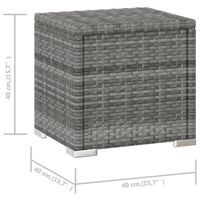 vidaXL Sonnenliege mit Auflage und Teetisch Poly Rattan Grau