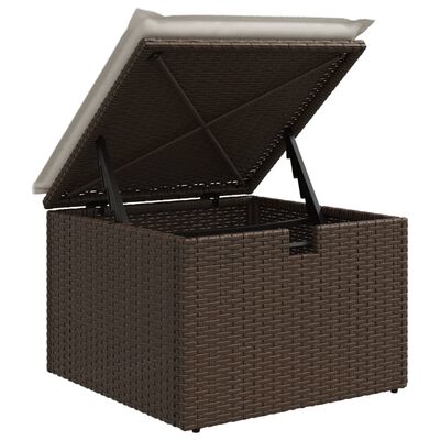 vidaXL 9-tlg. Garten-Sofagarnitur mit Kissen Braun Poly Rattan