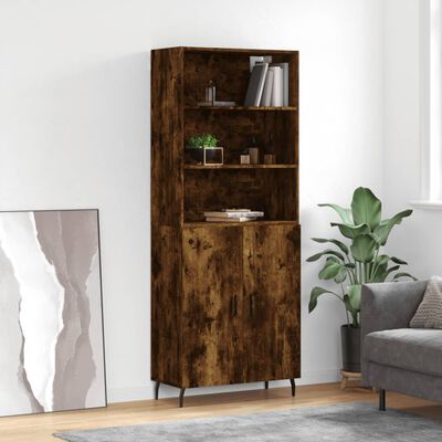 vidaXL Highboard Räuchereiche 69,5x34x180 cm Holzwerkstoff