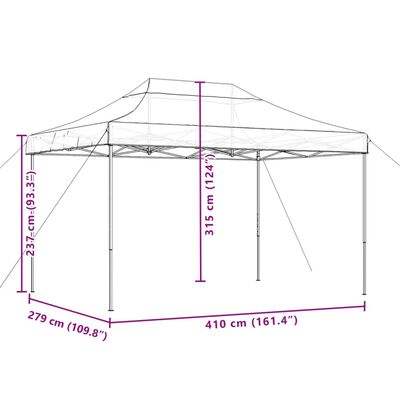 vidaXL Partyzelt Faltbar Pop-Up Taupe 410x279x315 cm