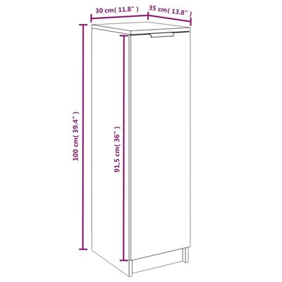 vidaXL Schuhschrank Betongrau 30x35x100 cm Holzwerkstoff