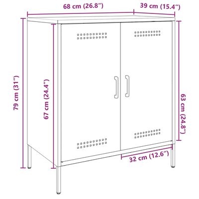 vidaXL Sideboard Schwarz 68x39x79 cm Stahl