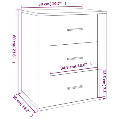 vidaXL Nachttisch Hochglanz-Weiß 50x36x60 cm Holzwerkstoff