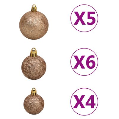 vidaXL Künstlicher Weihnachtsbaum mit Beleuchtung & Kugeln Weiß 120 cm