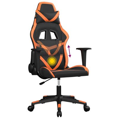 vidaXL Gaming-Stuhl mit Massagefunktion Schwarz und Orange Kunstleder