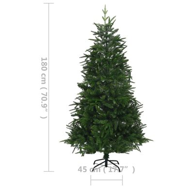 vidaXL Künstlicher Weihnachtsbaum mit Beleuchtung 180 cm Grün PVC & PE