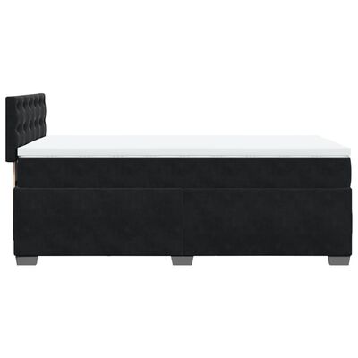 vidaXL Boxspringbett mit Matratze Schwarz 80x200 cm Samt