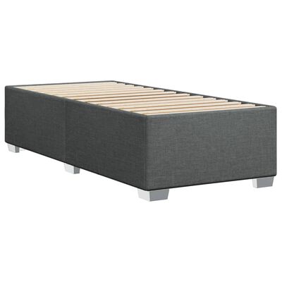 vidaXL Boxspringbett mit Matratze Dunkelgrau 100x200 cm Stoff