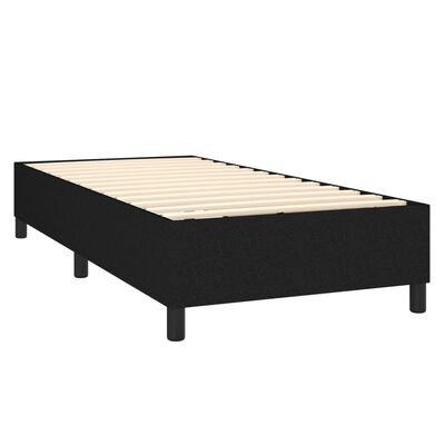 vidaXL Boxspringbett mit Matratze & LED Schwarz 90x190 cm Stoff