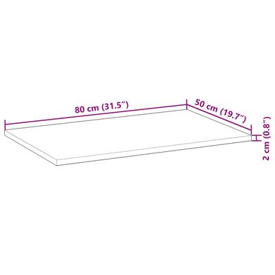 vidaXL Waschtischplatte Unbehandelt 80x50x2 cm Massivholz Akazie