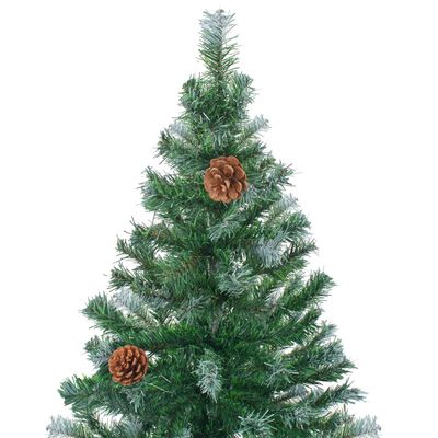 vidaXL Weihnachtsbaum Gefrostet mit Beleuchtung Kugeln Zapfen 150 cm