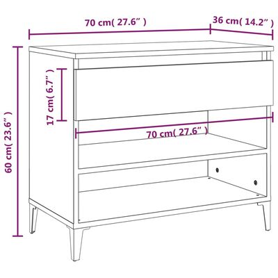 vidaXL Schuhregal Braun Eichen-Optik 70x36x60 cm Holzwerkstoff