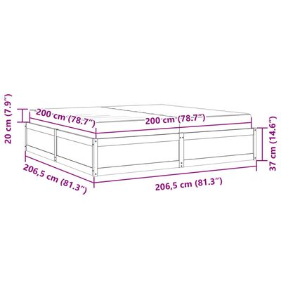 vidaXL Bett mit Matratze 200x200 cm Massivholz Kiefer