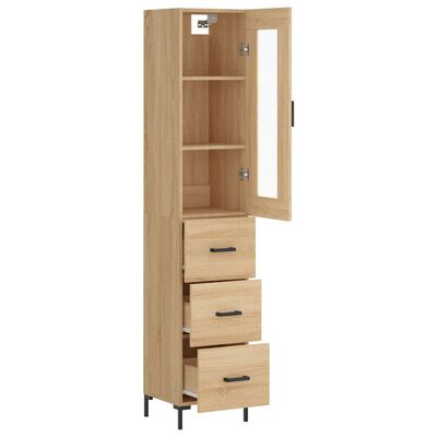 vidaXL Highboard Sonoma-Eiche 34,5x34x180 cm Holzwerkstoff