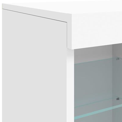 vidaXL Sideboard mit LED-Leuchten Weiß 202x37x67 cm