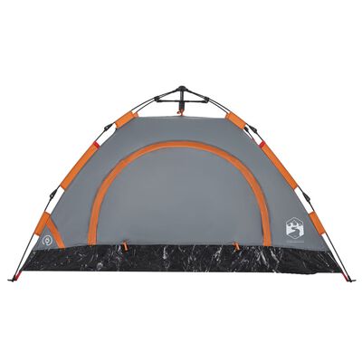 vidaXL Campingzelt 2 Personen Grau und Orange Quick Release