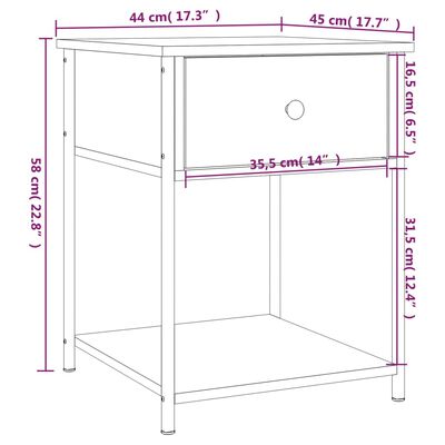 vidaXL Nachttische 2 Stk. Braun Eichen-Optik 44x45x58 cm Holzwerkstoff