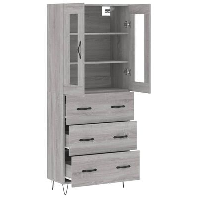 vidaXL Highboard Grau Sonoma 69,5x34x180 cm Holzwerkstoff