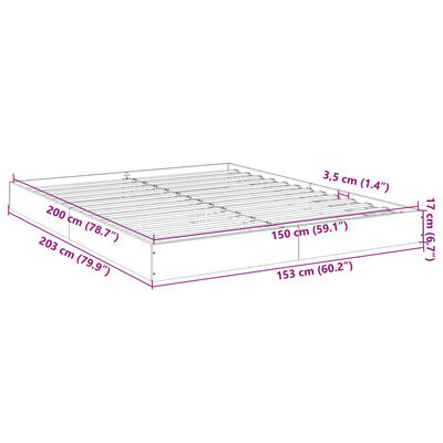 vidaXL Bettgestell ohne Matratze Braun Eiche 150x200 cm Holzwerkstoff