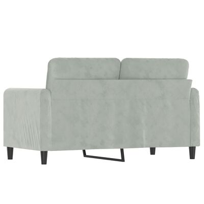 vidaXL 2-Sitzer-Sofa Hellgrau 120 cm Samt