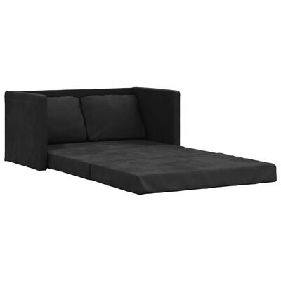 vidaXL Bodensofa mit Schlaffunktion Schwarz 122x204x55 cm Samt