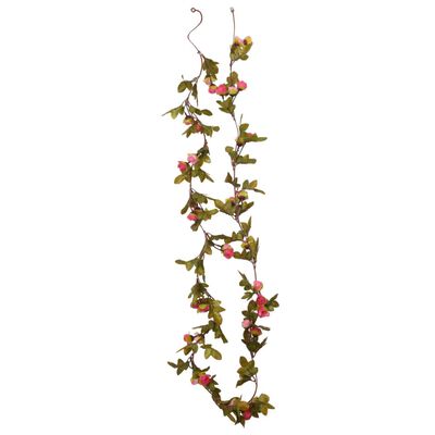 vidaXL Weihnachtskränze Blumen 6 Stk. Rosenrot 215 cm