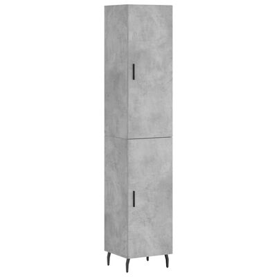 vidaXL Highboard Betongrau 34,5x34x180 cm Holzwerkstoff