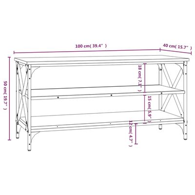 vidaXL TV-Schrank Grau Sonoma 100x40x50 cm Holzwerkstoff