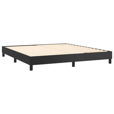 vidaXL Boxspringbett mit Matratze Schwarz 160x200 cm Kunstleder