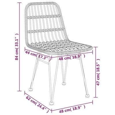 vidaXL 5-tlg. Garten-Essgruppe Poly Rattan