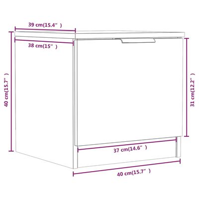 vidaXL Nachttisch Betongrau 40x39x40 cm