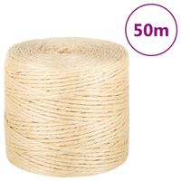 vidaXL Seil 100% Sisal 4 mm 50 m