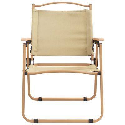 vidaXL Campingstühle 2 Stk. Beige 54x55x78 cm Oxford-Gewebe