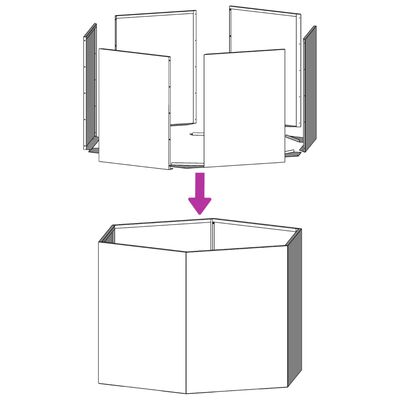 vidaXL Pflanzkübel Olivgrün Sechseckig 46x40x45 Stahl