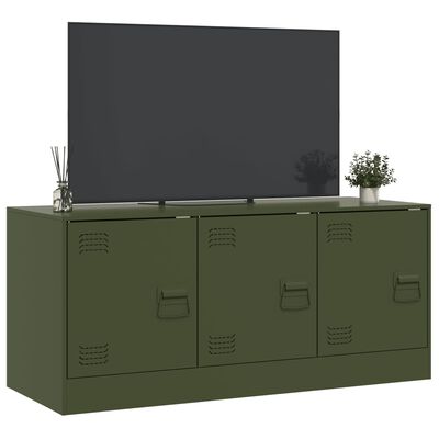 vidaXL TV-Schrank Olivgrün 99x39x44 cm Stahl