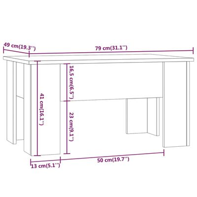 vidaXL Couchtisch Grau Sonoma 79x49x41 cm Holzwerkstoff