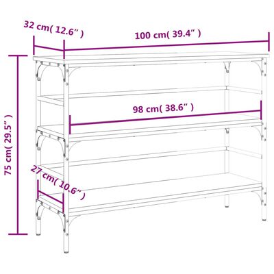 vidaXL Konsolentisch Grau Sonoma 100x32x75 cm Holzwerkstoff