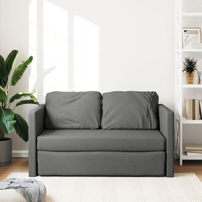 vidaXL Bodensofa mit Schlaffunktion Dunkelgrau 112x174x55 cm Stoff