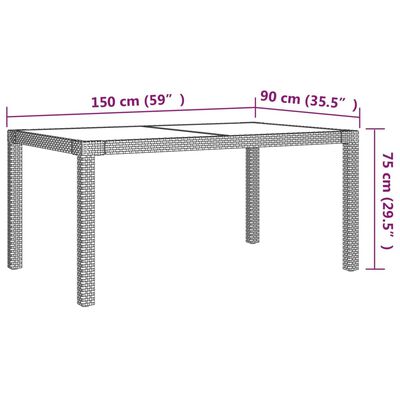 vidaXL 7-tlg. Garten-Essgruppe mit Auflagen Poly Rattan Weiß