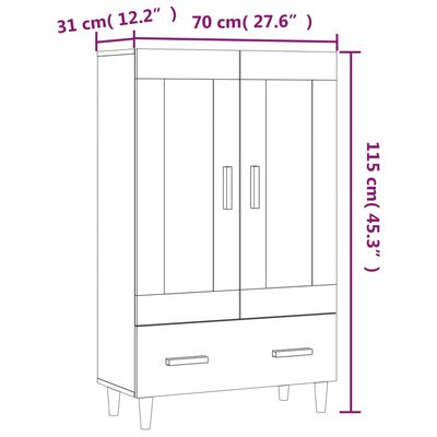 vidaXL Highboard Sonoma-Eiche 70x31x115 cm Holzwerkstoff