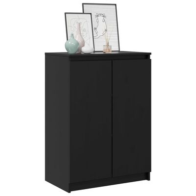 vidaXL Sideboard Schwarz 60x36x84 cm Massivholz Kiefer