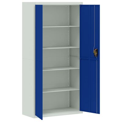 vidaXL Aktenschrank Hellgrau und Blau 90x40x180 cm Stahl