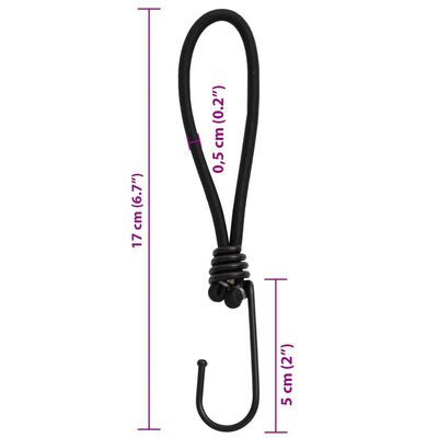 vidaXL Spanngummis mit Haken 25 Stk. 17 cm